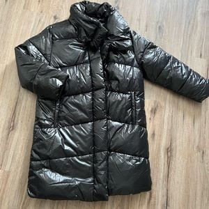 New Avec Les Filles Asymmetric Nylon Puffer Coat Black large Anthropologie